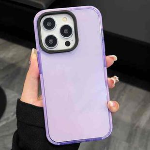 For iPhone 12 Pro Max 2 in 1 Fluorescent Transparent TPU Phone Case(Purple)