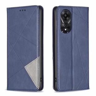 For OPPO A78 5G Prismatic Invisible Magnetic Leather Phone Case(Blue)