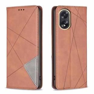 For OPPO A38 4G Prismatic Invisible Magnetic Leather Phone Case(Brown)