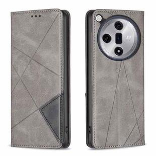 For OPPO Find X7 Prismatic Invisible Magnetic Leather Phone Case(Grey)