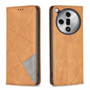 For OPPO Find X7 Ultra Prismatic Invisible Magnetic Leather Phone Case(Yellow)