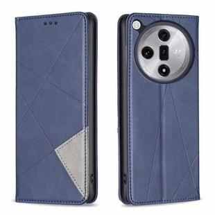 For OPPO Find X7 Ultra Prismatic Invisible Magnetic Leather Phone Case(Blue)