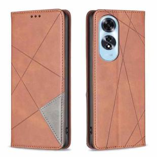 For OPPO A60 Prismatic Invisible Magnetic Leather Phone Case(Brown)