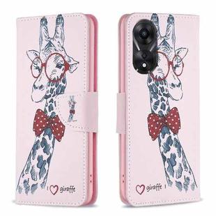 For OPPO A78 5G Colored Drawing Pattern Leather Phone Case(Deer)