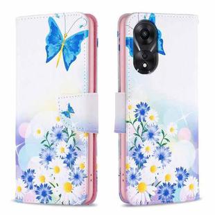 For OPPO A78 5G Colored Drawing Pattern Leather Phone Case(Butterfly Love)