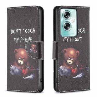 For OPPO A79 5G Colored Drawing Pattern Leather Phone Case(Bear)
