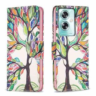 For OPPO A79 5G Colored Drawing Pattern Leather Phone Case(Tree Life)