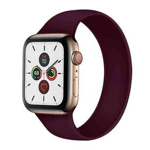 For Apple Watch Series 9&8&7 41mm / SE 3&SE 2&6&SE&5&4 40mm / 3&2&1 38mm Solid Color Elastic Silicone Watch Band, Size:M 143mm(Purple)