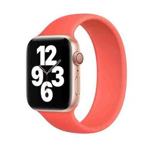 For Apple Watch Series 9&8&7 41mm / SE 3&SE 2&6&SE&5&4 40mm / 3&2&1 38mm Solid Color Elastic Silicone Watch Band, Size:M 143mm (Pink Orange)