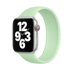 For Apple Watch Series 9&8&7 41mm / SE 3&SE 2&6&SE&5&4 40mm / 3&2&1 38mm Solid Color Elastic Silicone Watch Band, Size:M 143mm (Green)