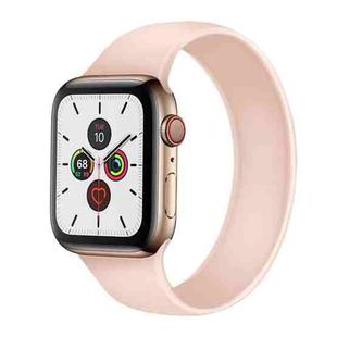 For Apple Watch Series 9&8&7 41mm / SE 3&SE 2&6&SE&5&4 40mm / 3&2&1 38mm Solid Color Elastic Silicone Watch Band, Size:L 156mm(Pink)