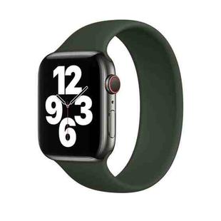 For Apple Watch Series 9&8&7 41mm / SE 3&SE 2&6&SE&5&4 40mm / 3&2&1 38mm Solid Color Elastic Silicone Watch Band, Size:L 156mm (Dark Green)