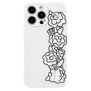 For iPhone 12 Pro Max Wristband Holder Phone Case(Flower)