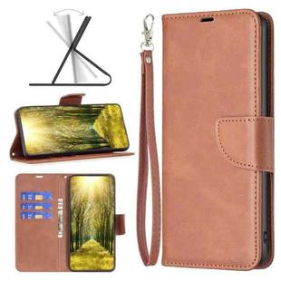 For OPPO A58 4G Lambskin Texture Leather Phone Case(Brown)