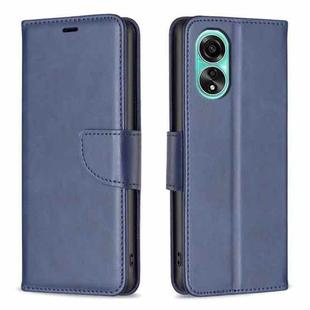 For OPPO A78 4G Lambskin Texture Leather Phone Case(Blue)