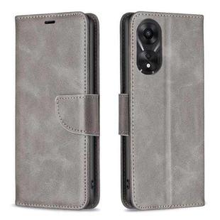 For OPPO A78 5G Lambskin Texture Leather Phone Case(Grey)