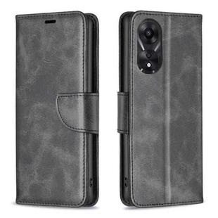 For OPPO A78 5G Lambskin Texture Leather Phone Case(Black)