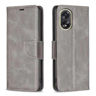 For OPPO A38 4G Lambskin Texture Leather Phone Case(Grey)