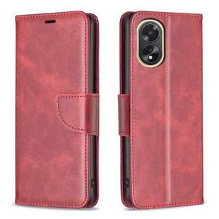 For OPPO A38 4G Lambskin Texture Leather Phone Case(Red)