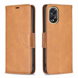 For OPPO A38 4G Lambskin Texture Leather Phone Case(Yellow)