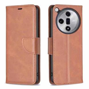 For OPPO Find X7 Ultra Lambskin Texture Leather Phone Case(Brown)