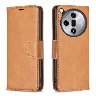 For OPPO Find X7 Ultra Lambskin Texture Leather Phone Case(Yellow)