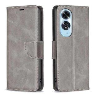 For OPPO A60 Lambskin Texture Leather Phone Case(Grey)