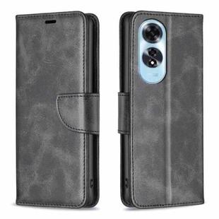 For OPPO A60 Lambskin Texture Leather Phone Case(Black)