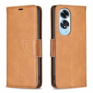 For OPPO A60 Lambskin Texture Leather Phone Case(Yellow)