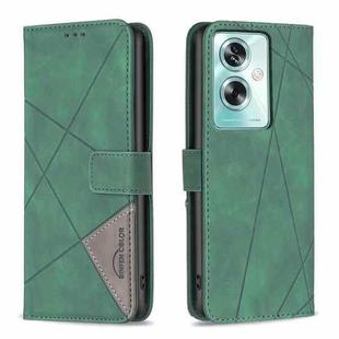 For OPPO A79 5G Magnetic Buckle Rhombus Texture Leather Phone Case(Green)