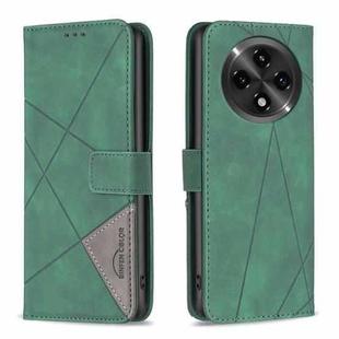 For OPPO A3 Pro 5G/A2 Pro 5G Magnetic Buckle Rhombus Texture Leather Phone Case(Green)