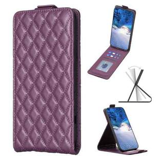 For OPPO A58 4G Diamond Lattice Vertical Flip Leather Phone Case(Dark Purple)