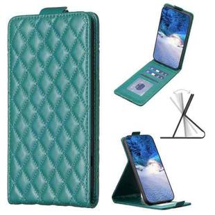 For OPPO A58 4G Diamond Lattice Vertical Flip Leather Phone Case(Green)