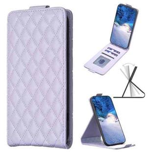 For OPPO A58 4G Diamond Lattice Vertical Flip Leather Phone Case(Purple)