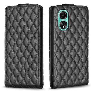 For OPPO A78 4G Diamond Lattice Vertical Flip Leather Phone Case(Black)