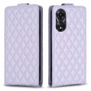 For OPPO A78 5G Diamond Lattice Vertical Flip Leather Phone Case(Purple)