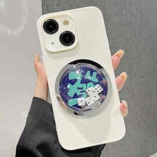 For iPhone 14 Frame White TPU Phone Case(White Dice)