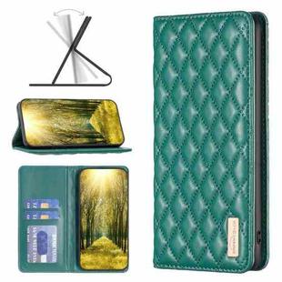 For OPPO A58 4G Diamond Lattice Magnetic Leather Flip Phone Case(Green)