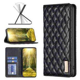 For OPPO A58 4G Diamond Lattice Magnetic Leather Flip Phone Case(Black)