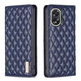 For OPPO A38 4G Diamond Lattice Magnetic Leather Flip Phone Case(Blue)