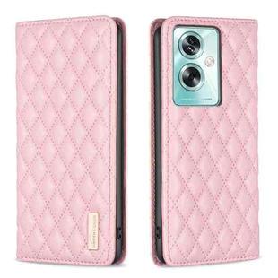 For OPPO A79 5G Diamond Lattice Magnetic Leather Flip Phone Case(Pink)