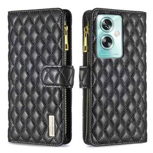 For OPPO A79 5G Diamond Lattice Zipper Wallet Leather Flip Phone Case(Black)