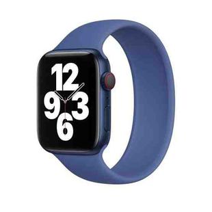 For Apple Watch Series 7 45mm / 6 & SE & 5 & 4 44mm / 3 & 2 & 1 42mm Solid Color Elastic Silicone Watch Band, Size:M 143mm (Aqua Blue)