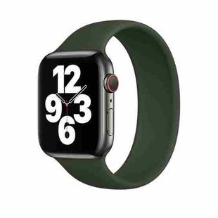 For Apple Watch Ultra 49mm / Series 8&7 45mm / SE 2&6&SE&5&4 44mm / 3&2&1 42mm Solid Color Elastic Silicone Watch Band, Size:M 143mm (Dark Green)