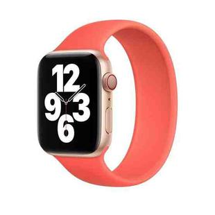For Apple Watch Ultra 49mm / Series 8&7 45mm / SE 2&6&SE&5&4 44mm / 3&2&1 42mm Solid Color Elastic Silicone Watch Band, Size:M 143mm (Pink Orange)