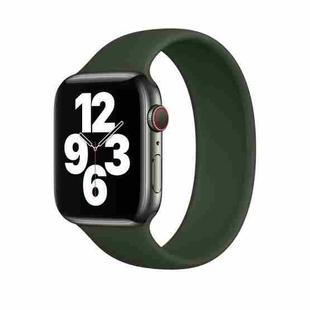 For Apple Watch Ultra 49mm / Series 8&7 45mm / SE 2&6&SE&5&4 44mm / 3&2&1 42mm Solid Color Elastic Silicone Watch Band, Size:L 156mm (Dark Green)