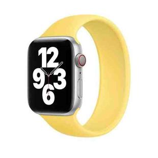 For Apple Watch Ultra 49mm / Series 8&7 45mm / SE 2&6&SE&5&4 44mm / 3&2&1 42mm Solid Color Elastic Silicone Watch Band, Size:L 156mm (Yellow)