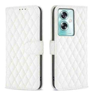 For OPPO A79 5G Diamond Lattice Wallet Leather Flip Phone Case(White)