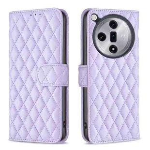 For OPPO Find X7 Ultra Diamond Lattice Wallet Leather Flip Phone Case(Purple)