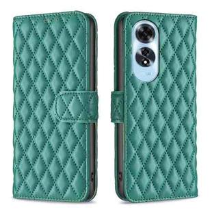 For OPPO A60 Diamond Lattice Wallet Leather Flip Phone Case(Green)